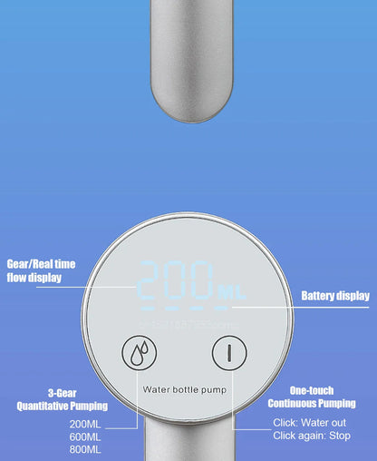 Electric Foldable Water Pump — Automatic Rechargeable Dispenser for 19L Gallon Bottles, Desktop Drinking Water Pump