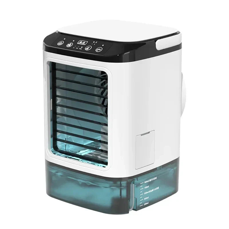 Portable Desktop Air Conditioner Fan – Dual Spray Ultrasonic Humidifier, 3-Speed Silent Air Cooler with Night Light for Home