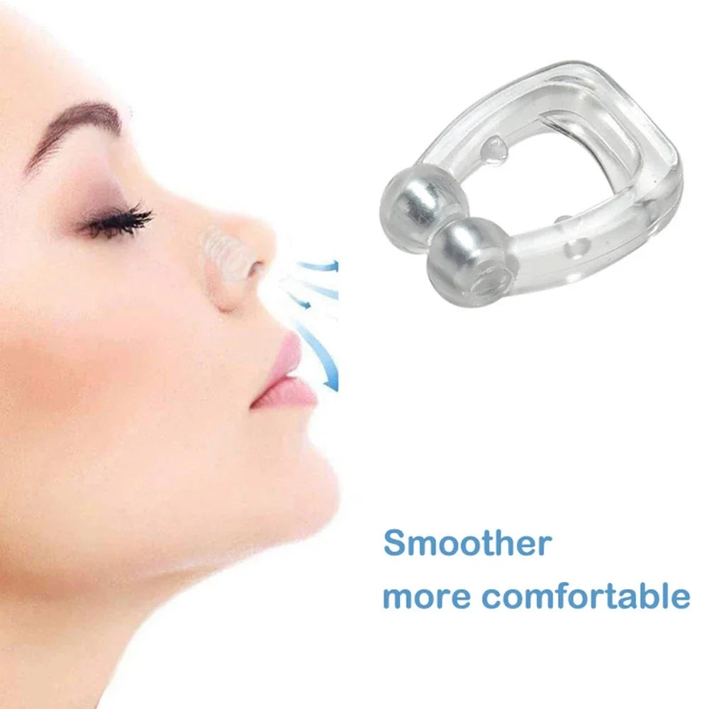 Silicone Magnetic Anti-Snore Nose Clip – Sleep Aid Apnea Guard with Case for Night Snoring Solution