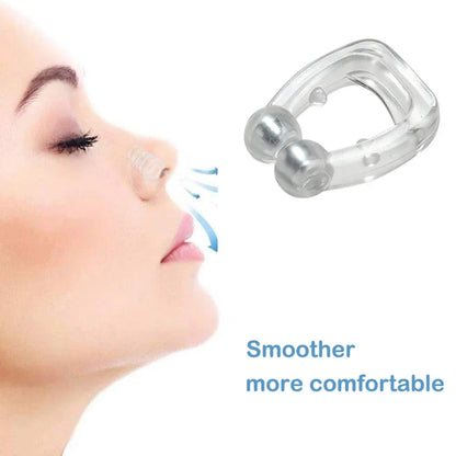 Silicone Magnetic Anti-Snore Nose Clip – Sleep Aid Apnea Guard with Case for Night Snoring Solution