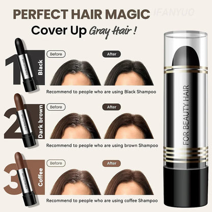 Black & Brown Hair Dye Pen – Temporary One-Time Hair Coloring Stick, Covers Grey & White Hair, Styling & Makeup Tool