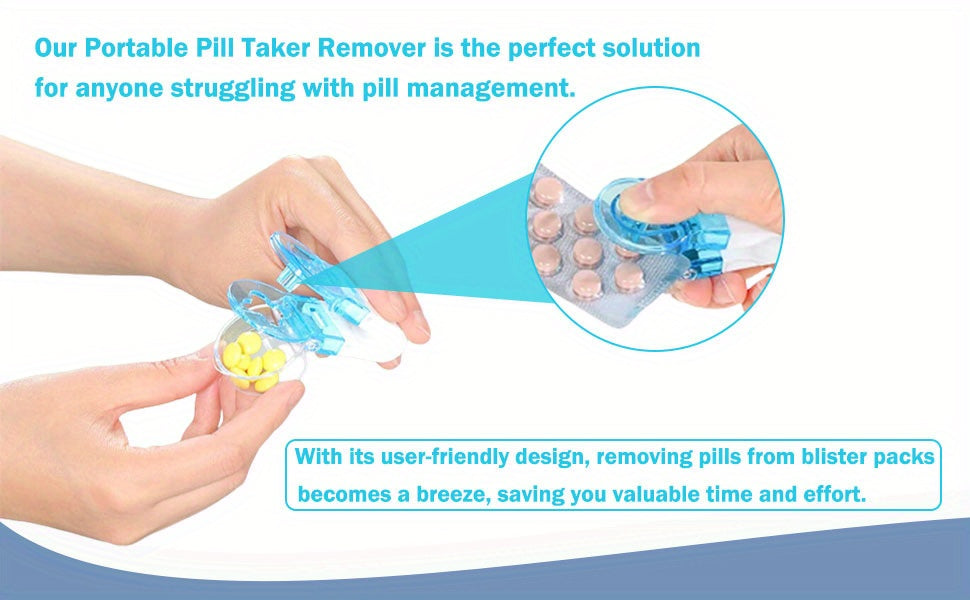 Portable Pill Taker & Remover with Medicine Box – Tablets & Pills Assistance Tool, New Design Pill Dispenser for Household Use