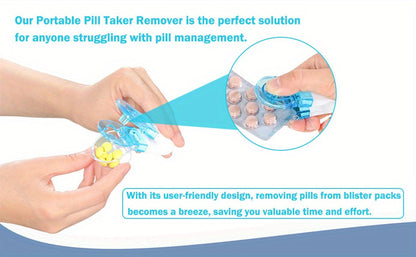 Portable Pill Taker & Remover with Medicine Box – Tablets & Pills Assistance Tool, New Design Pill Dispenser for Household Use