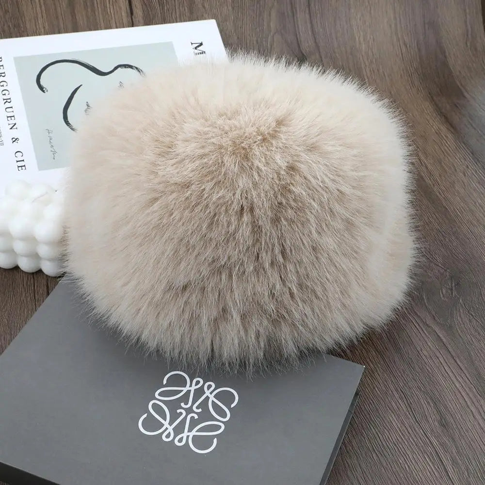 Women’s Winter Fluffy Fur Hat – Thick Warm Faux Fur Ski Cap, Russian Mink Fisherman Style, Windproof