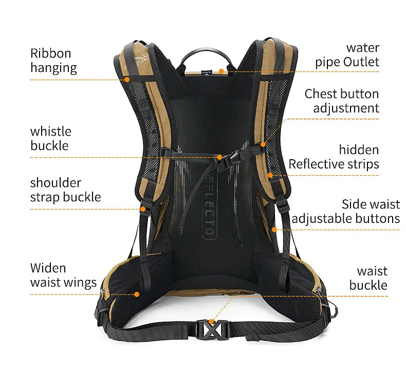 35L Mountaineering Backpack - Waterproof Outdoor Sports Bag for Men & Women, Camping & Hiking Rain Gear
