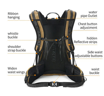35L Mountaineering Backpack - Waterproof Outdoor Sports Bag for Men & Women, Camping & Hiking Rain Gear
