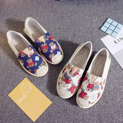 Women’s Breathable Mesh Slip-On Flats - Lightweight Casual Printed Fisherman Shoes for Everyday Fashion