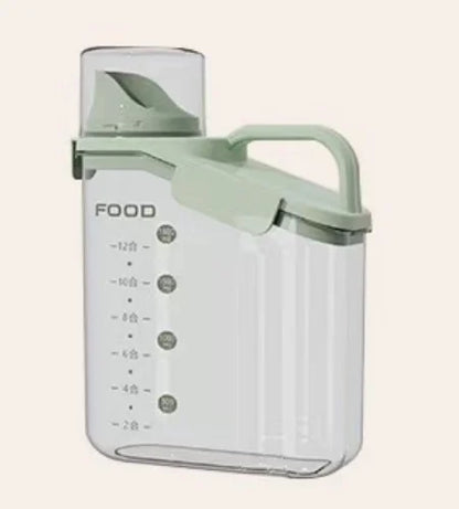 Airtight Rice Storage Container with Measuring Cup - Cereal & Dry Food Dispenser, BPA-Free Pet Food Box for Dogs & Cats
