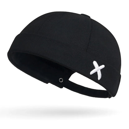 Fashion Denim Docker Cap – Brimless Skullcap Sailor Beanie Hat for Men & Women, Solid Color Adjustable Bucket Dad Cap Streetwear Style