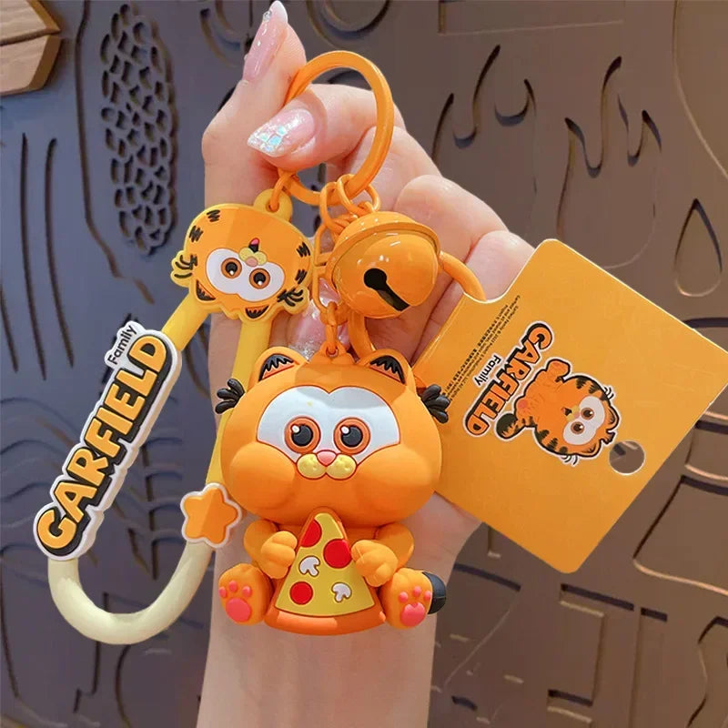 Garfield Kawaii Keychain – Cute Anime PVC Figure for Car, Backpack, and Couple Gifts