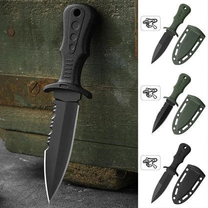 New Outdoor Camping Stainless Steel Knife – EDC High Hardness, Sharp Fruit Knife for Wilderness Survival & Self-Defense