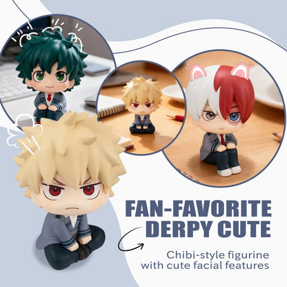 Super Cute Chibi Anime PVC Figures – My Hero Academia Style Izuku Midoriya, Katsuki Bakugo & Shoto Todoroki Collectible Toys