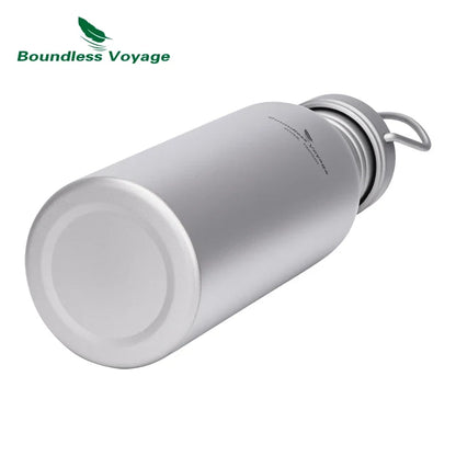 Wide Mouth Titanium Water Bottle - Reusable Sports Drinking Bottle for Camping, Hiking, Climbing, Running & Travel