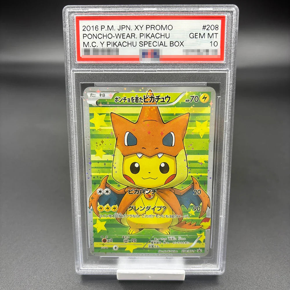 DIY 2023 PTCG Van Gogh Pikachu & Grey Felt Hat Collection Card – 10-Point Rating Anime Game Card Gift Toy