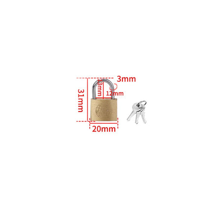 Copper Padlock Small Locks – Luggage, Case, and Locker Security with 3 Keys (20mm-50mm) for Home Improvement Hardware