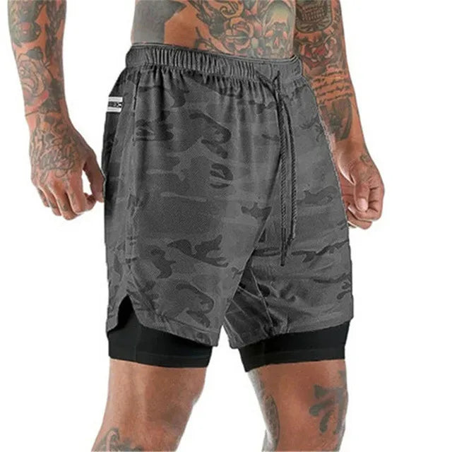 Men’s 2-in-1 Sports Shorts — Double-Layer Running, Gym & Fitness Shorts for Summer