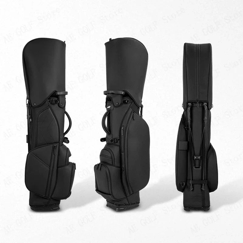 PLAYEAGLE Golf Stand Bag — Lightweight PU Leather Golf Bag with Stand, Multifunctional Golf Rack Bag for Men