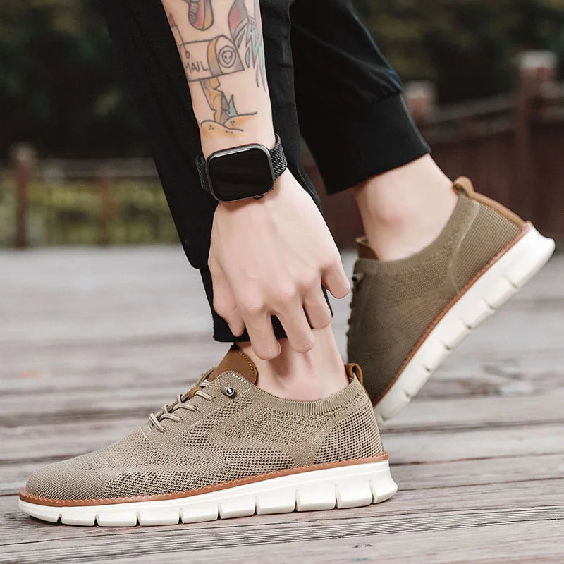 YRZL Men’s Casual Sports Shoes – Anti-Slip, Wear-Resistant, Breathable Cushioning with Color Blocking Design
