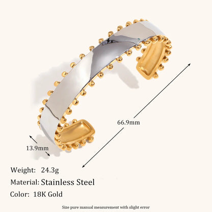 La.Muses Mix Color Round Bead Jewelry Set – Stainless Steel Earrings, Ring & Bracelet High-End Fashion Gift for Women