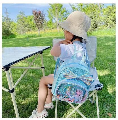 Disney Frozen Elsa & Anna Sequins Backpack - Fashion Glitter PU Leather School Bag for Girls, Kawaii Travel Backpack & Christmas Gift