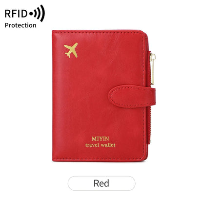 Multi-Functional RFID Anti-Theft Passport Bag – PU Leather Wallet with Multi Card Slots & Large Capacity