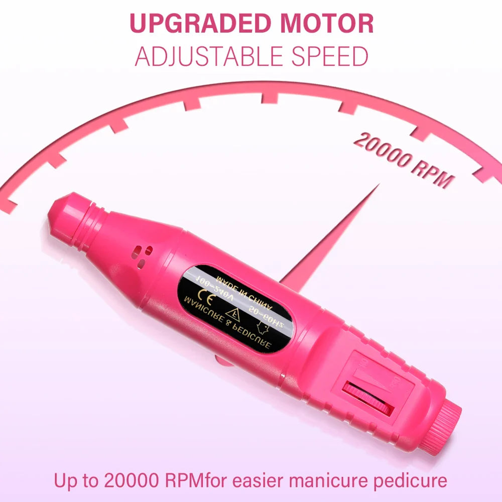 LINMANDA 6-in-1 Electric Nail Drill Kit – Portable Manicure Machine for Nail Filing, Polishing & Removal Tools