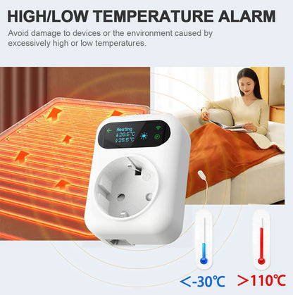 Smart WiFi Thermostat Plug – Tuya Wireless Temperature Controller for Boiler, Fan, Heating & Cooling, Alexa & Google Home Compatible