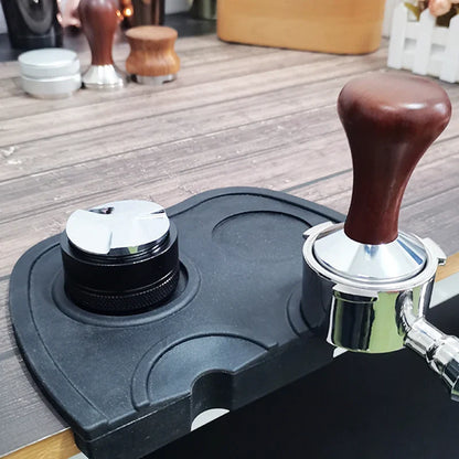 High Quality Silicone Espresso Tamper Mat – Slip-Resistant Rubber Corner Pad (No Tamper Included)