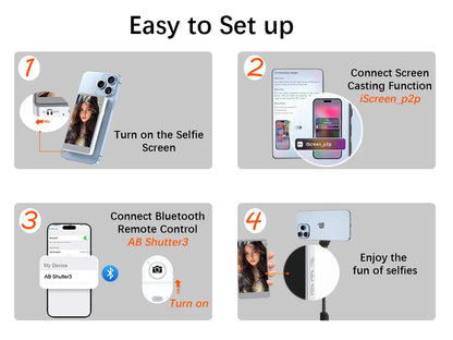 Vlog Selfie Monitor Screen for Phone – Rear Camera Display with MagSafe Magnetic Mount and Wireless Connection for Live Streaming