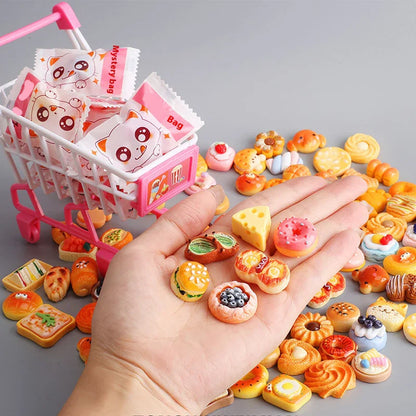 Resin Food Blind Box Model – 5/10/30/60pcs Creative Home & Kitchen Decoration Statues, Desktop Collectibles & Holiday Gifts for Kids