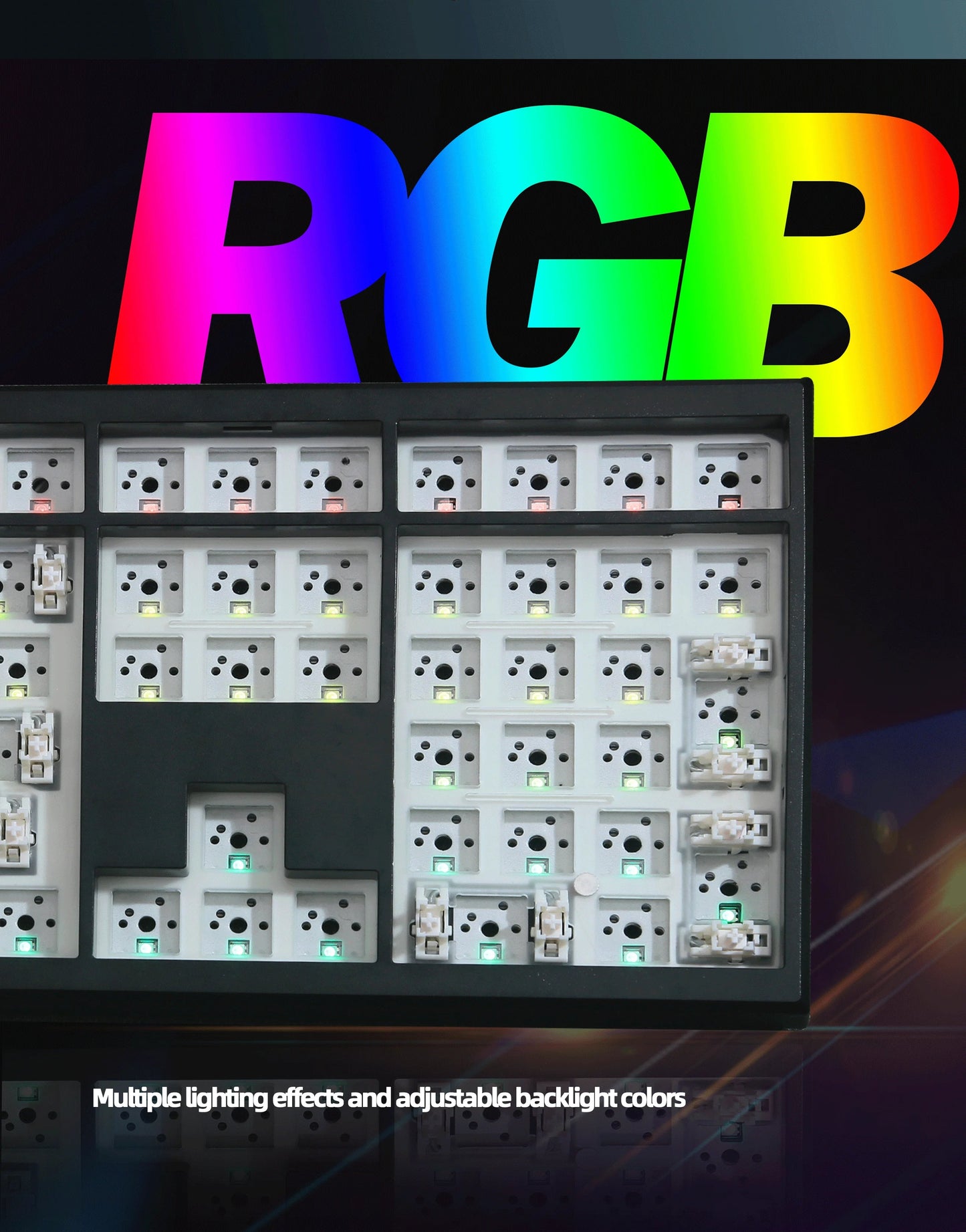 GMK108 Gaming Mechanical Keyboard Kit - RGB Backlit Hot Swap Gasket Mount Keyboard with VIA/QMK Support