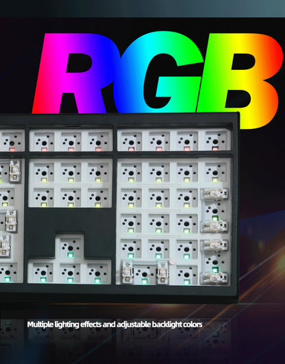 GMK108 Gaming Mechanical Keyboard Kit - RGB Backlit Hot Swap Gasket Mount Keyboard with VIA/QMK Support
