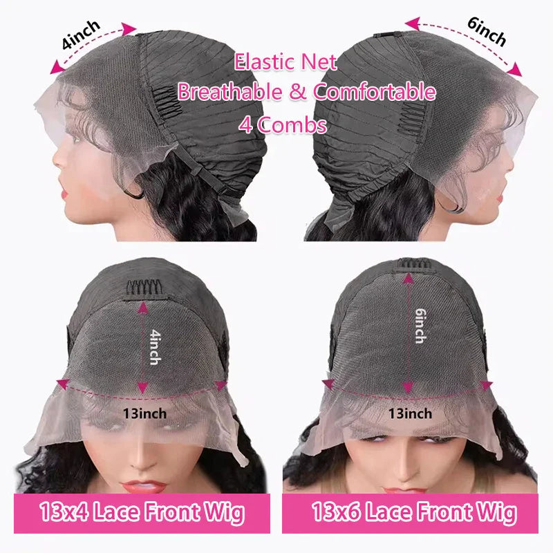 Straight Lace Front Wig – Brazilian Virgin Human Hair with Transparent Lace Frontal for Women