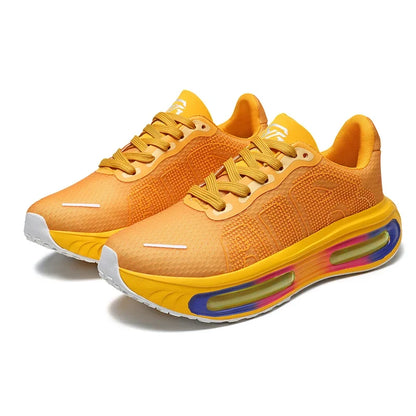 Unisex Air Cushion Running Sneakers - Plus Size 45 Mesh Platform Sport Shoes for Gym & Casual Wear