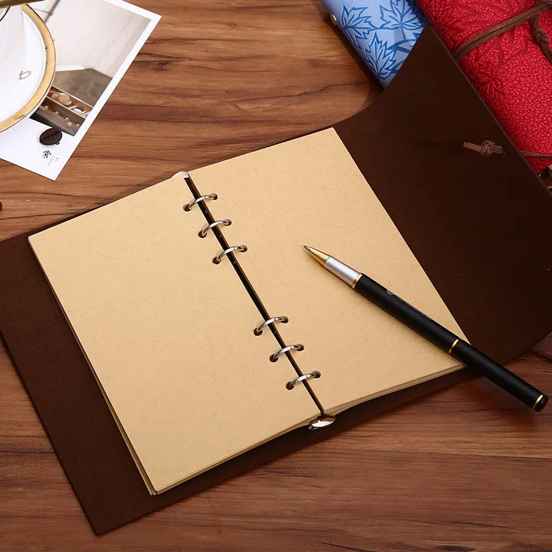 45 Sheets A5 A6 A7 Loose Leaf Notebook Refill – Spiral Binder Pages, Lined, Blank & Grid Craft Paper Stationery