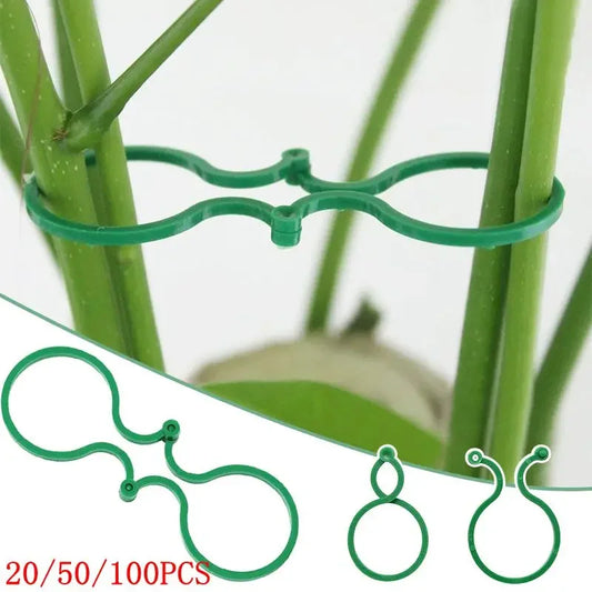 Plastic Garden Vine Strapping Clips - 20/50/100Pcs Tie Plant Bundled Buckle Ring Holder for Tomato Plants and Garden Support