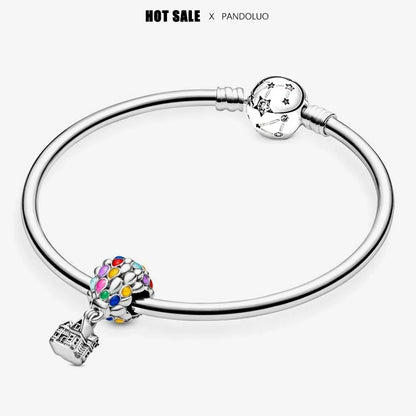 Disney Pixar Up House & Balloons Charm Beads - 925 Silver Pendant for Pandora Bracelet, Women's Jewelry Gift