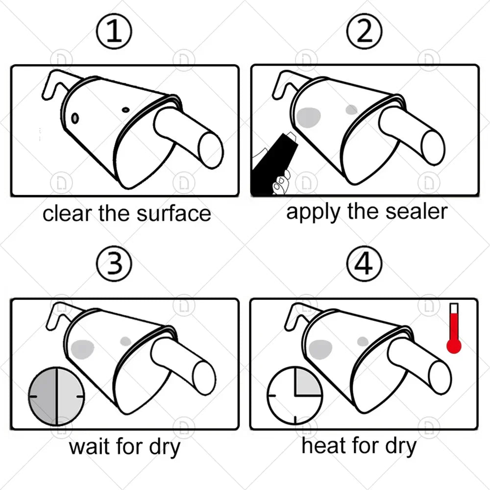 High-Temperature Sealant Paste Glue - Car Exhaust Pipe, Tailpipe, Muffler & Motorcycle Repair Tool for Automotive Metal