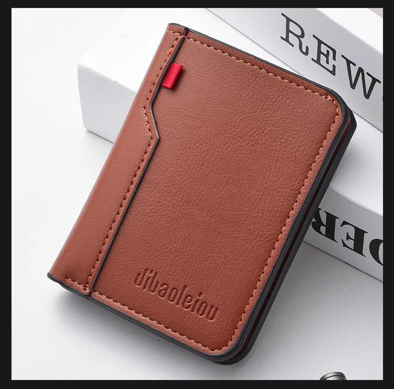 Ultra-Thin Mini PU Leather Credit Card Wallet – High-Quality Vertical Men’s Wallet Holder