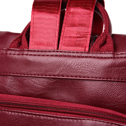 Anti-Theft Leather Backpack for Women - Vintage Shoulder Bag, High Capacity Travel and School Backpack, Mochila Feminina