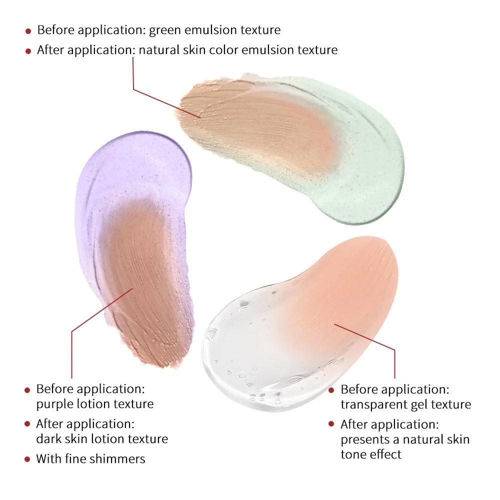 CC Red Correction Cream Primer – Moisturizing Waterproof Base with Centella Asiatica for Concealer & Foundation Prep