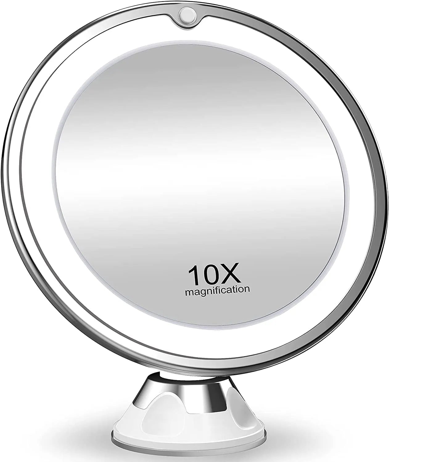 Portable LED Touch Screen 10x Magnifying Mirror with Flexible Design - Ideal for Makeup on Dressing Tables - Battery Operated