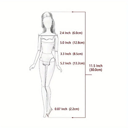 6pcs 11.5" Girl Doll Clothes Set – Swimsuits, Bathrobes, Slippers & Fashion Doll Accessories