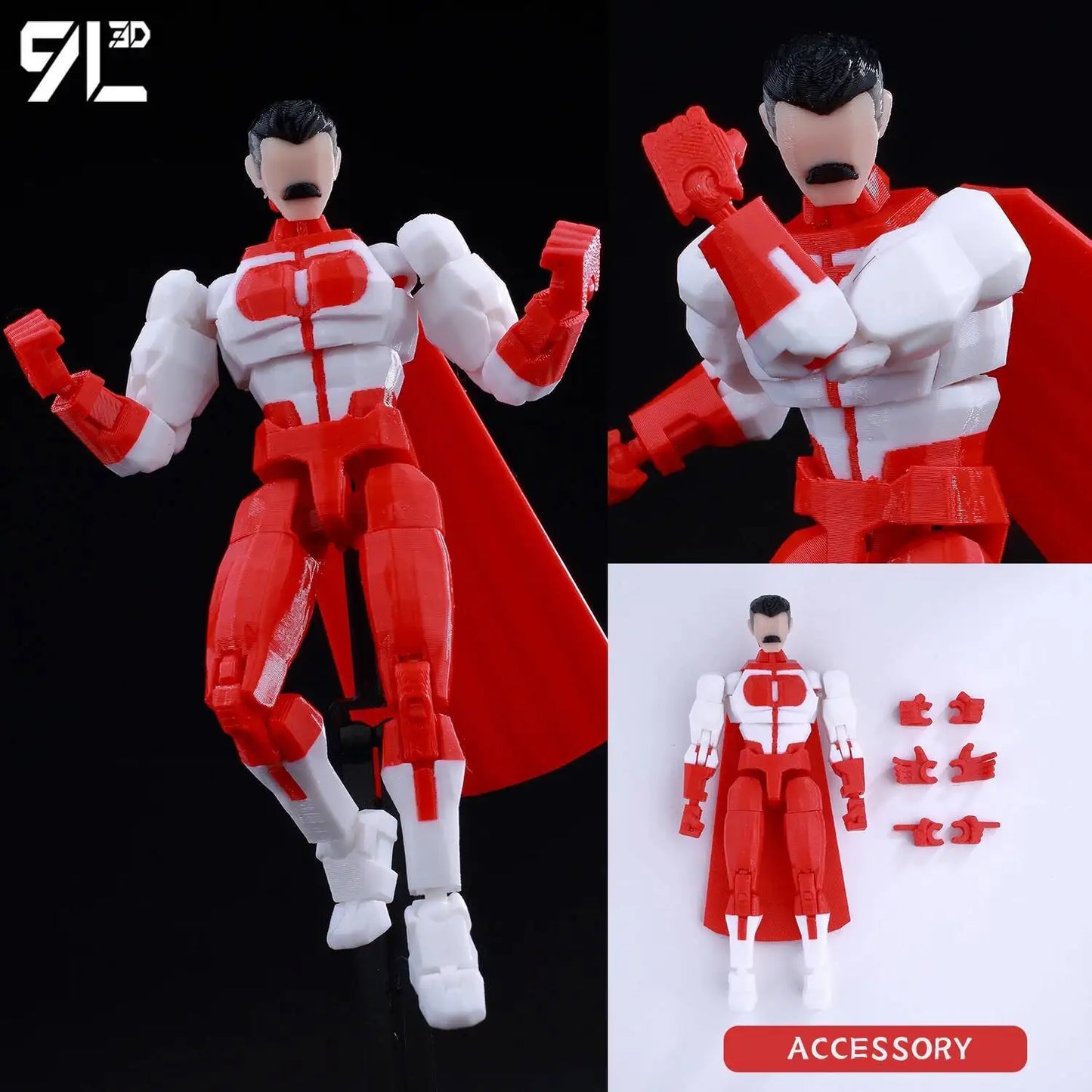 3D Printed Invincible 2.0 Superheroes Action Figures – Multi-Jointed Anime Toy Model Ornaments Gifts