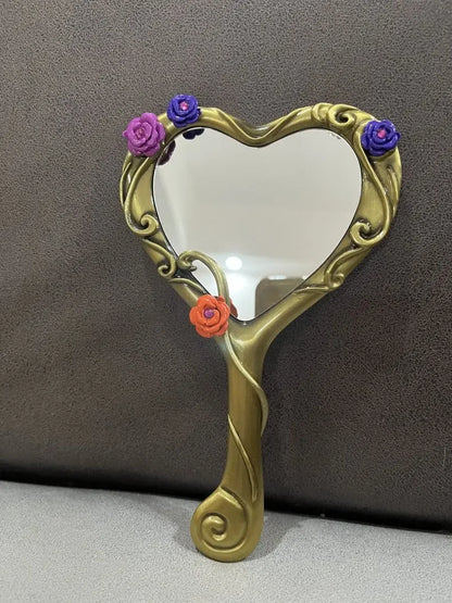 Flower Mirror Retro Handheld – Cosmetic & Cosplay Prop, Daily Accessory, Student Decor & Birthday Gift