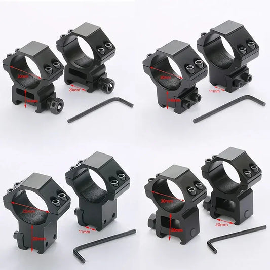 Hunting Rifle Scope Mount Ring – 25.4mm/30mm Tactical Scope & Flashlight Holder for 11mm/20mm Picatinny Rail