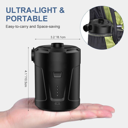 Portable Quick-Fill Air Pump 5000mAh Rechargeable Inflator & Deflator – High Power Air Pump for Air Mattresses, Beds, Boats & Swimming Rings
