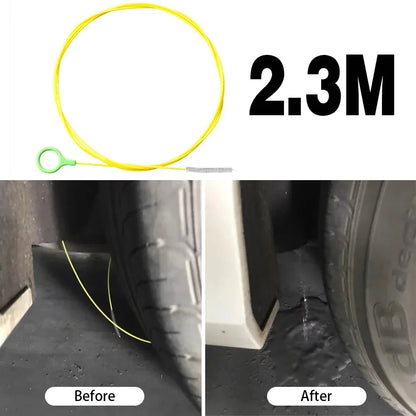 2.3m Car Sewer Unclogger Brush - Long Hose Sunroof Drain Hole Cleaner | Auto Pipe Tool Accessory