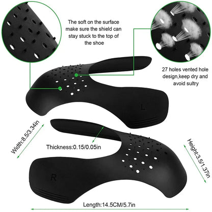 4Pcs Crease Protector & Shoe Head Stretcher - Anti-Crease Sneaker Support & Toe Cap for Wrinkle-Free Shoes