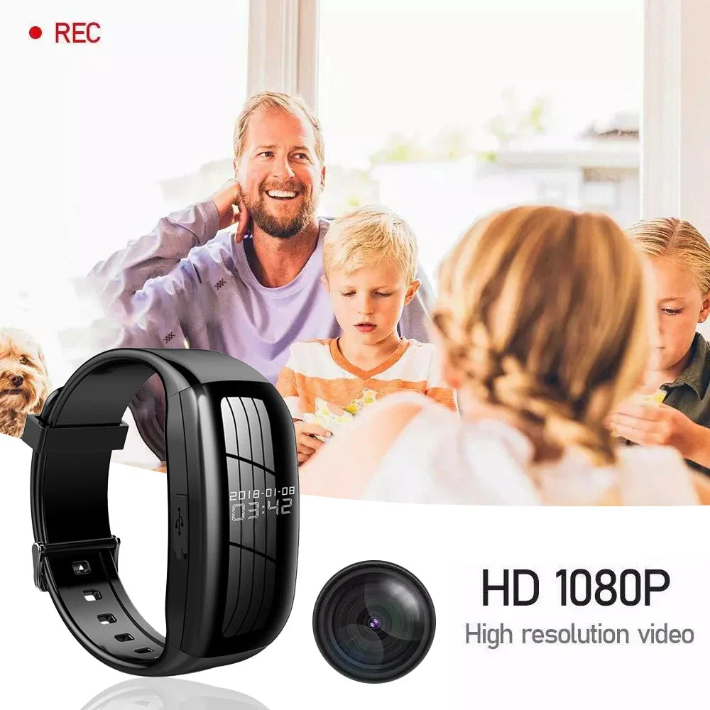 8-256GB Video Mini Camera Watch – Audio Voice Recorder Wristband with USB Flash Drive & Noise Reduction